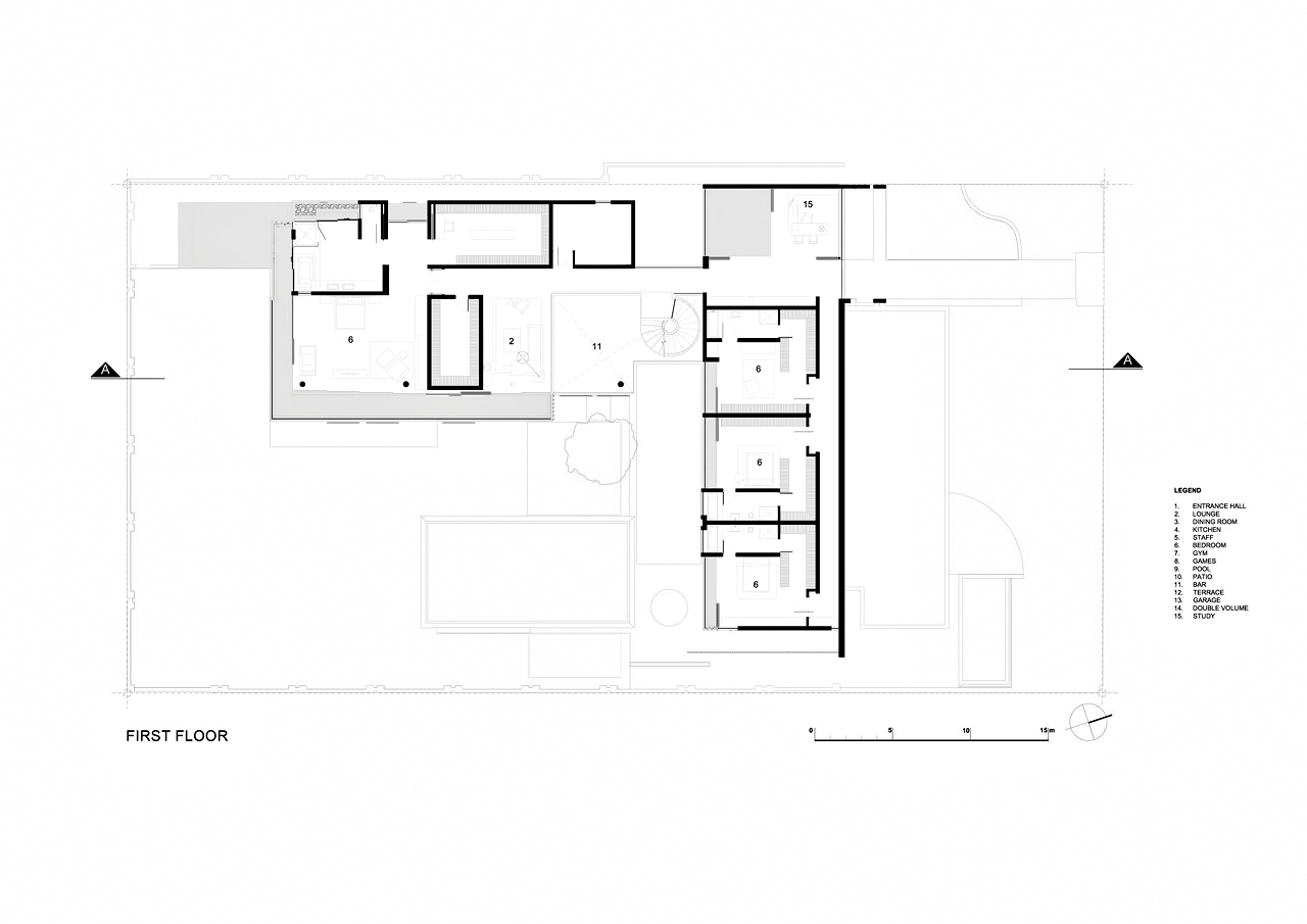 First Floor Plan - 6th 1448 Houghton Residence ZM - Johannesburg, Gauteng, South Africa