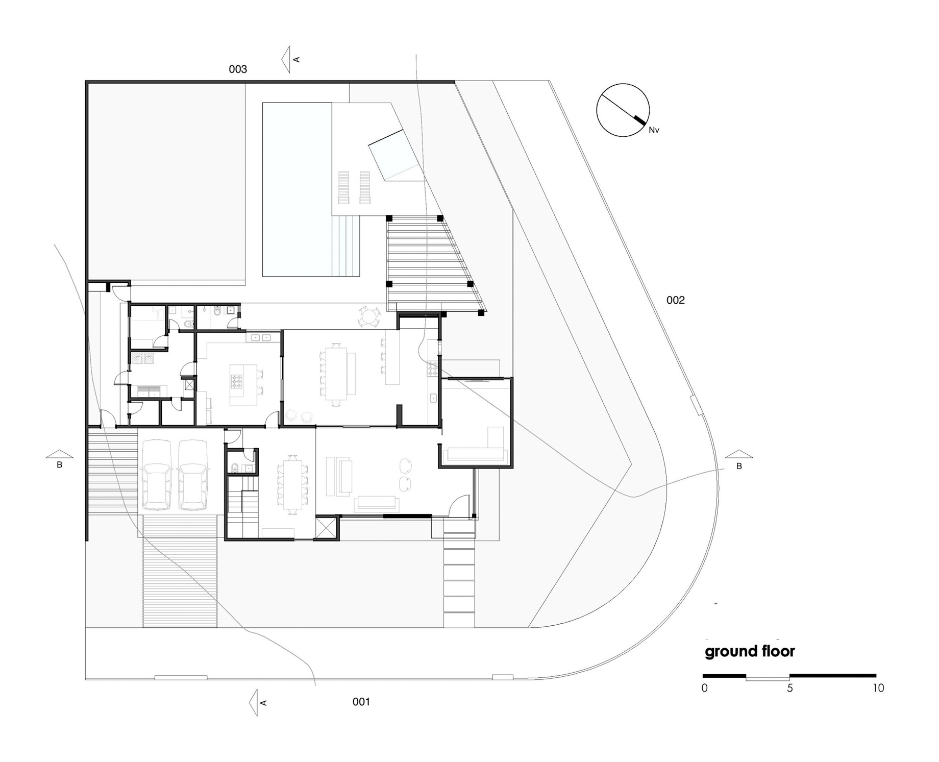 Ground Floor Plan - Atenas 038 House - Goiânia, Goiás, Brazil