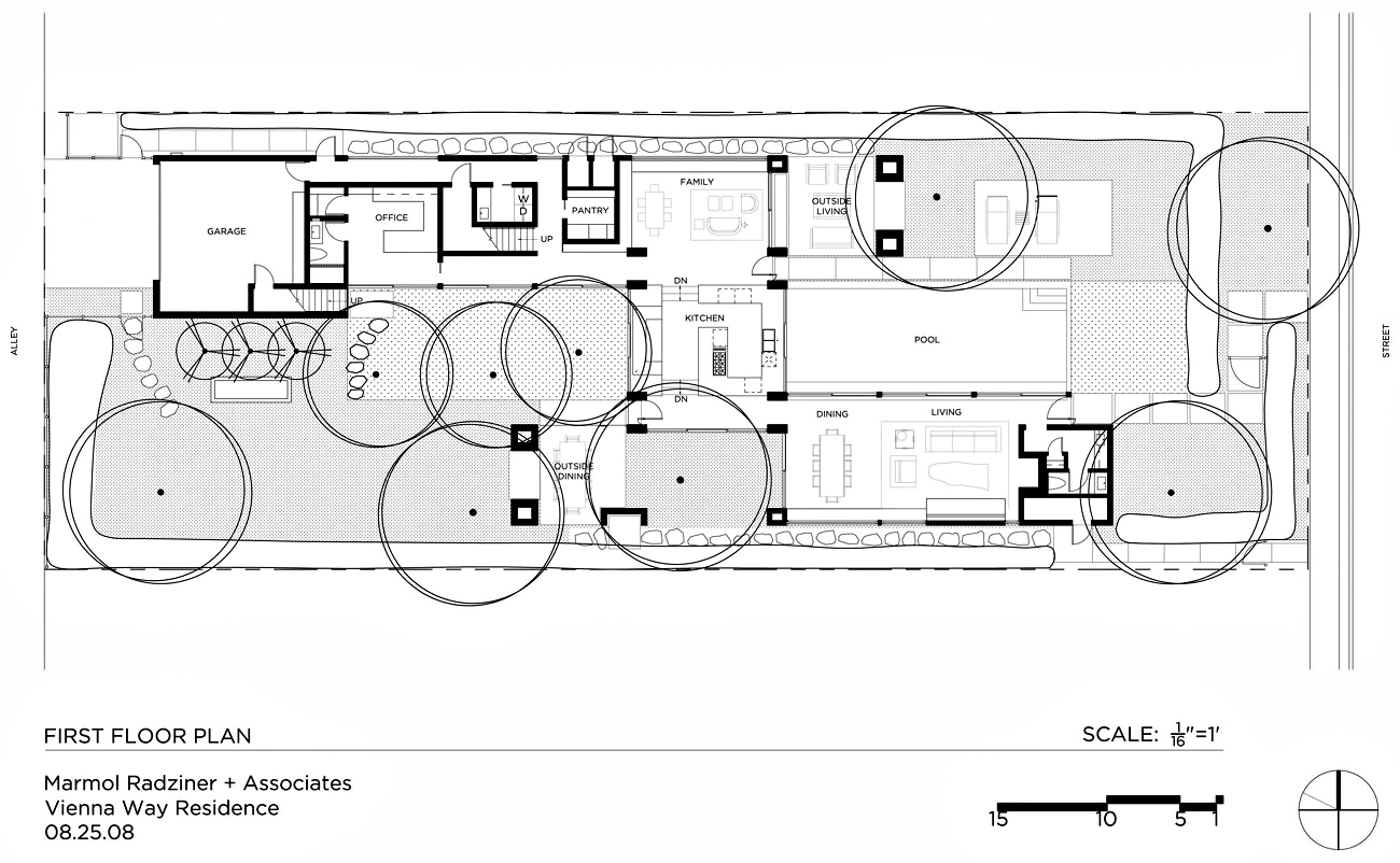 First Floor Plan – Vienna Way Residence – Venice, CA, USA