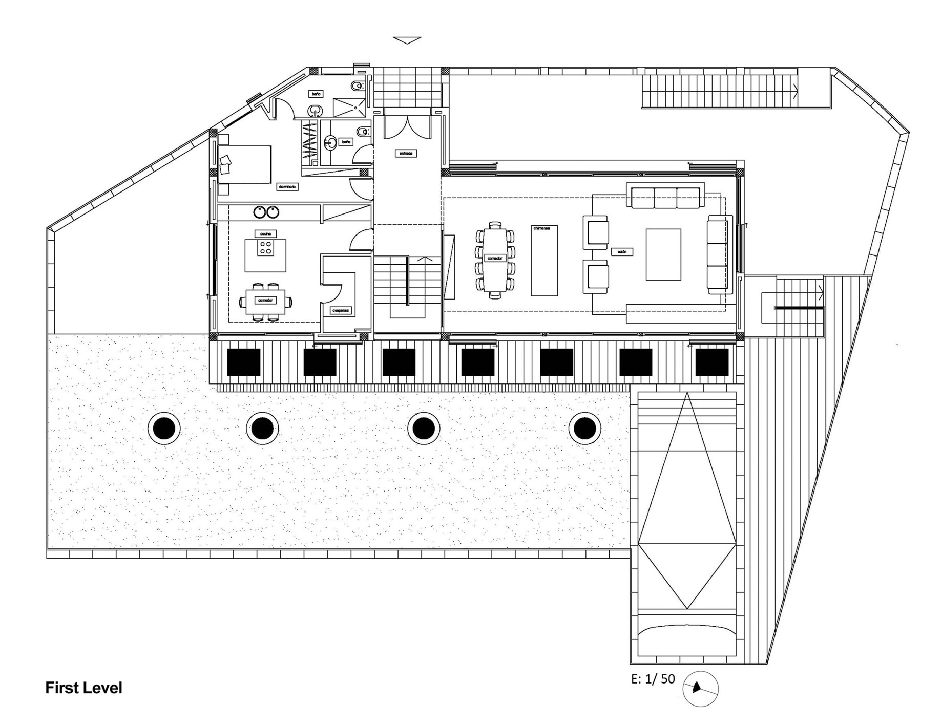 First Level Floor Plan - Santa Cristina d’Aro Residence - Girona, Catalonia, Spain