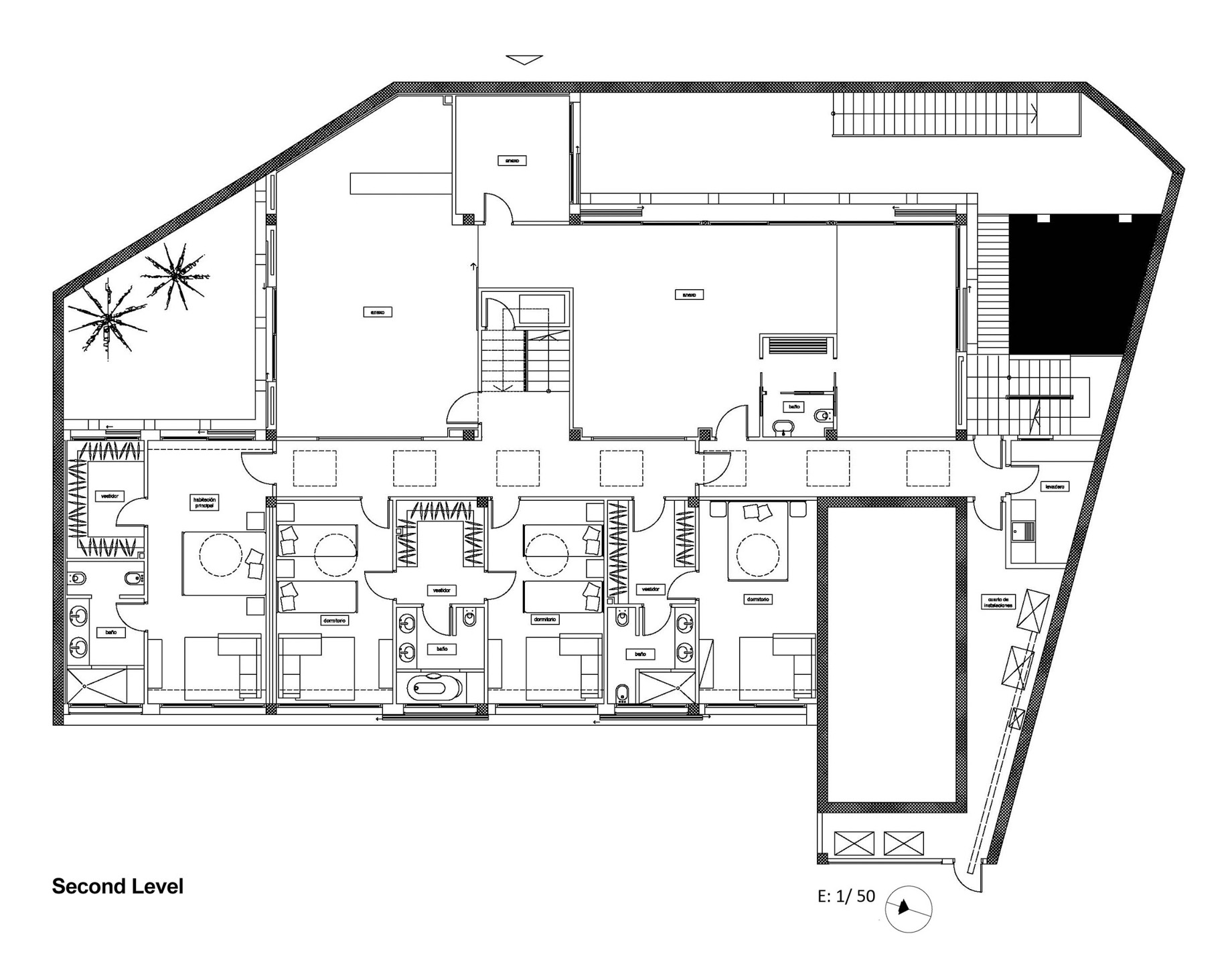 Second Level Floor Plan - Santa Cristina d’Aro Residence - Girona, Catalonia, Spain