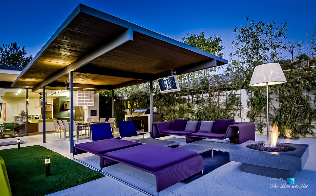 Bamboo-Framed Lounge Oasis - Matthew Perry Residence - 9010 Hopen Place, Los Angeles, CA, USA