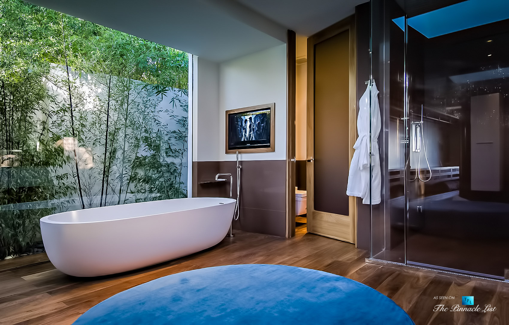 Nature-Infused Luxury Bathroom – Matthew Perry Residence – 9010 Hopen Place, Los Angeles, CA, USA