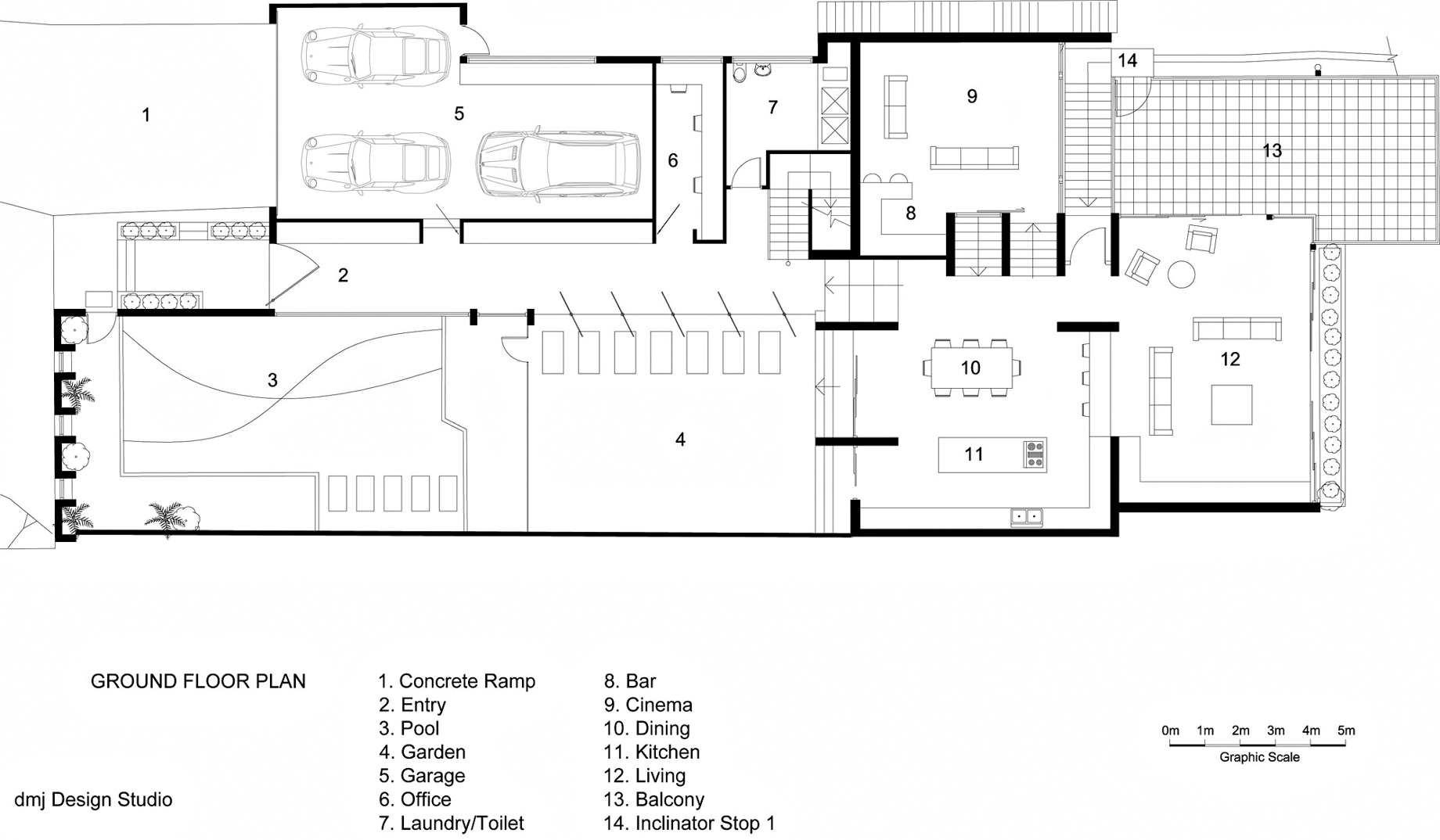 Ground Floor Plan – 36 Kangaroo Point Road Residence – Kangaroo Point, Sydney, NSW, Australia