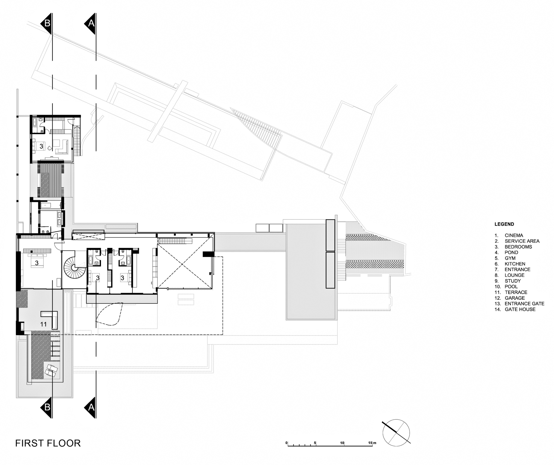 First Floor Plan - Dakar Sow Residence - Dakar, Senegal