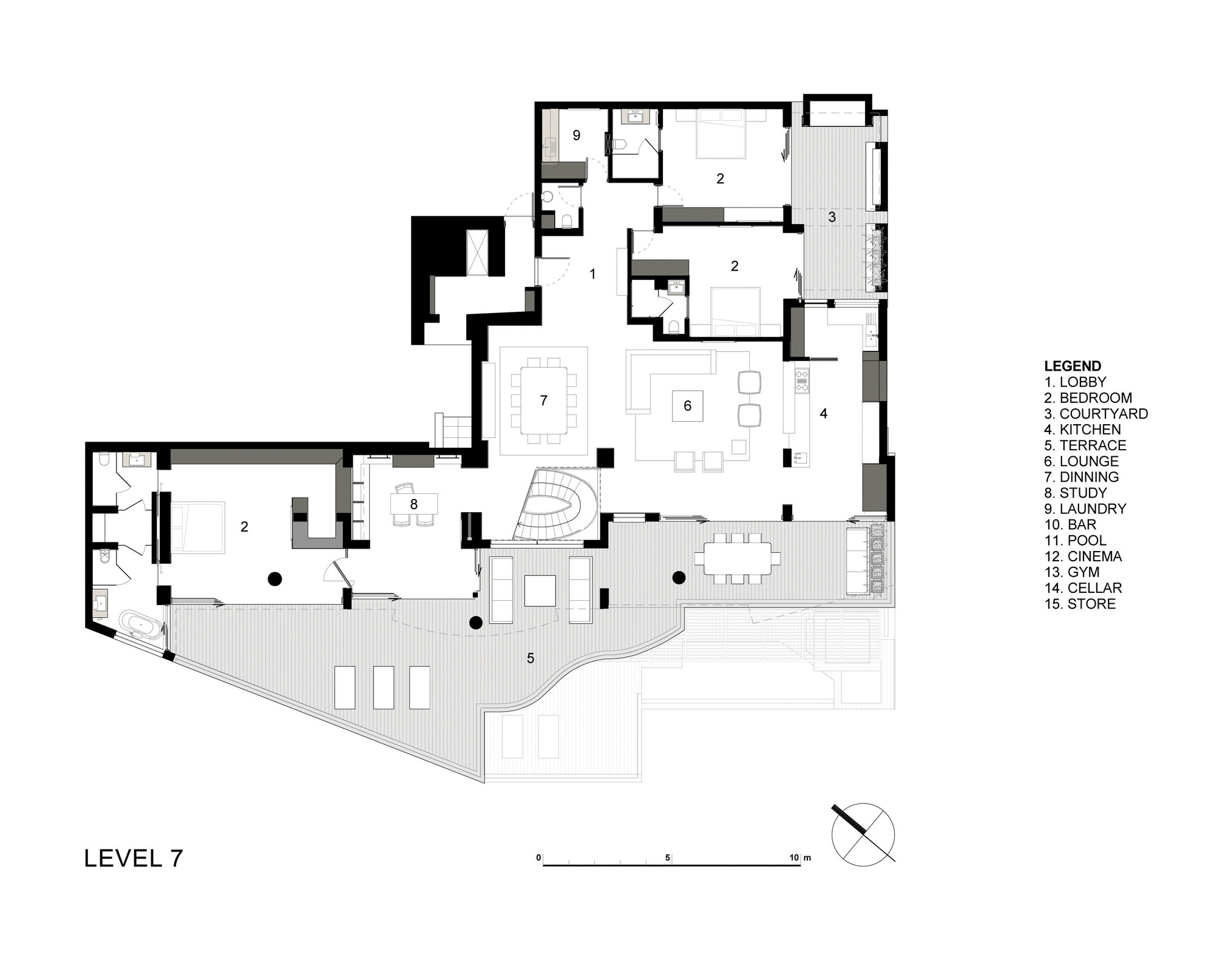 Level 7 Floor Plan - Clifton View 7 Luxury Apartment - Cape Town, South Africa