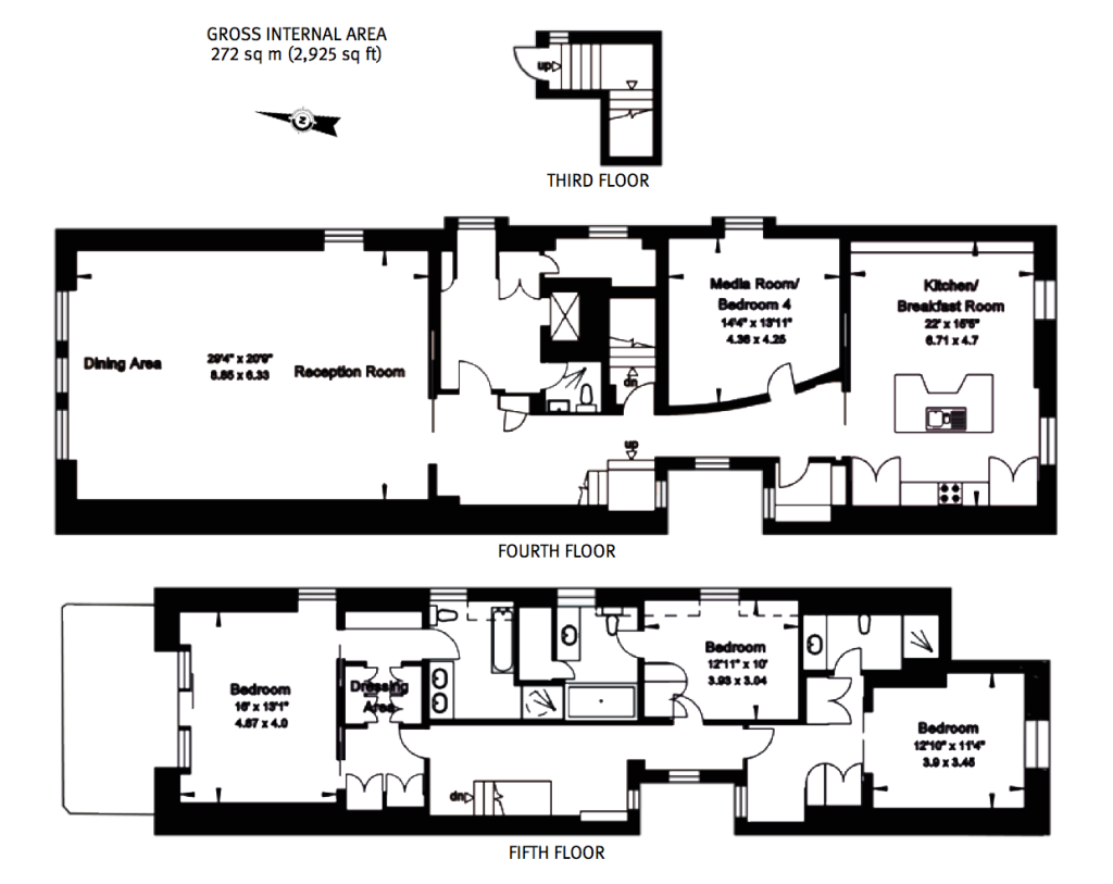 Floor Plans - Penthouse at Palace Gate - Kensington W8 - London, England, UK