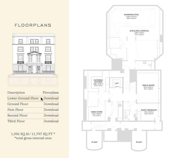 Floor Plans - Lethbridge House - 20 Cornwall Terrace, Marylebone, London, England, UK