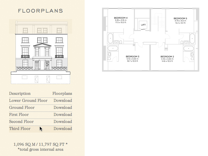 Floor Plans - Lethbridge House - 20 Cornwall Terrace, Marylebone, London, England, UK