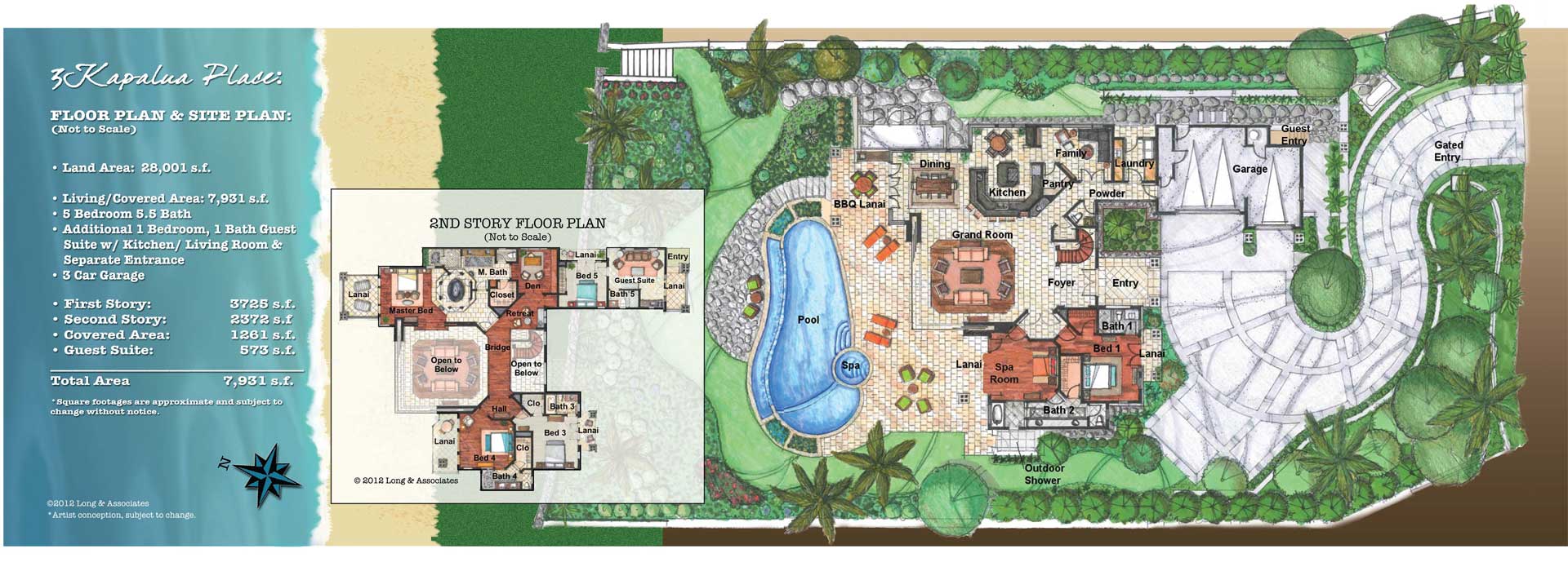 Floor Plans - Maui Beachfront Estate - 3 Kapalua Place, Lahaina, HI, USA