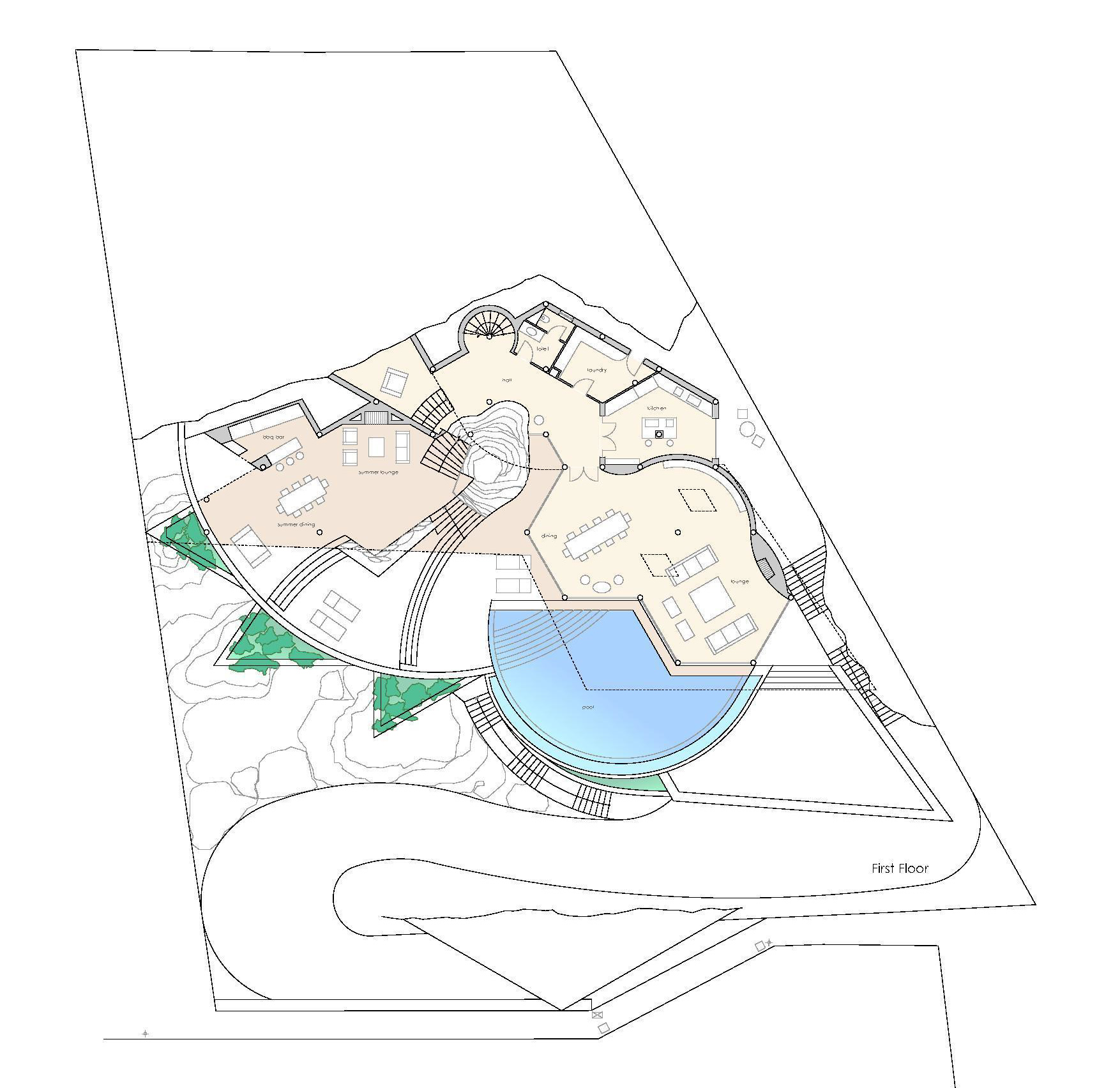 First Floor Plan – Rockstar Villa – Cala Marmacen, Port d’Andratx, Mallorca, Balearic Islands, Spain