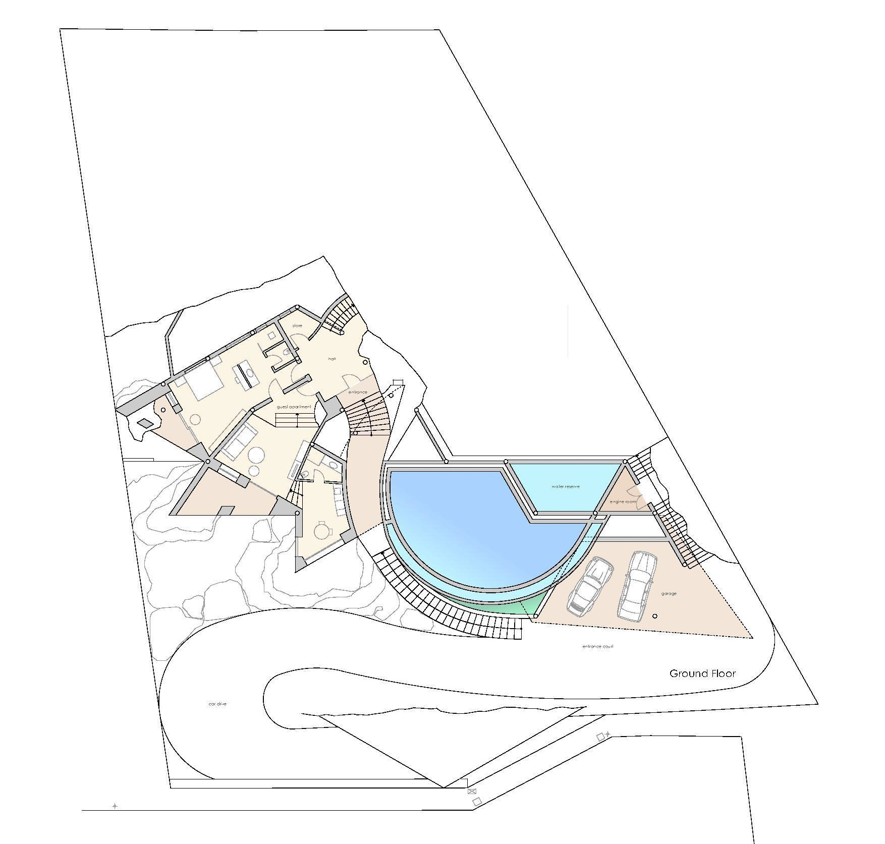 Ground Floor Plan - Rockstar Villa - Cala Marmacen, Port d’Andratx, Mallorca, Balearic Islands, Spain