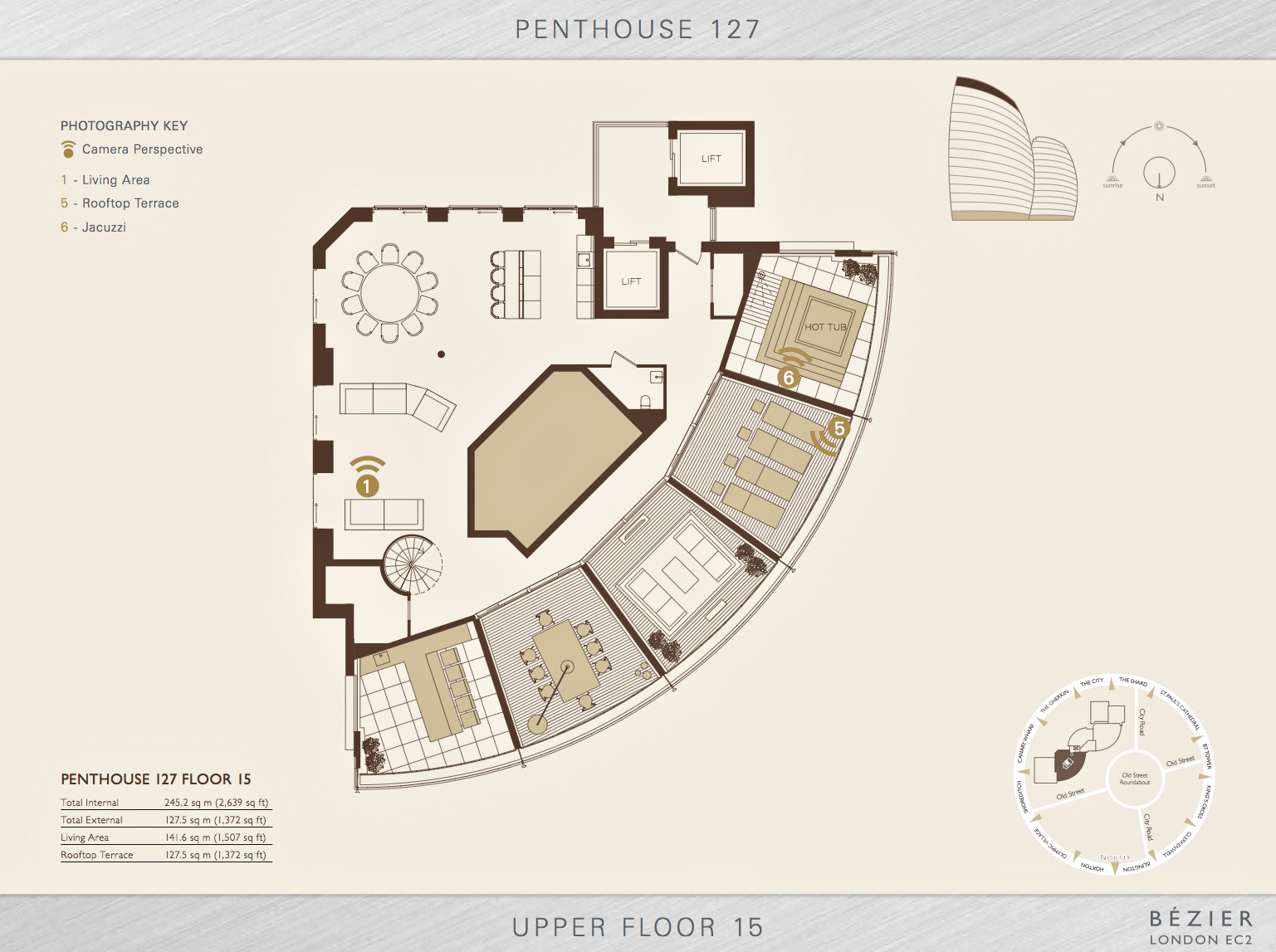 Upper Floor 15 Plan – Penthouse 127 Bezier EC2 – London, England, UK