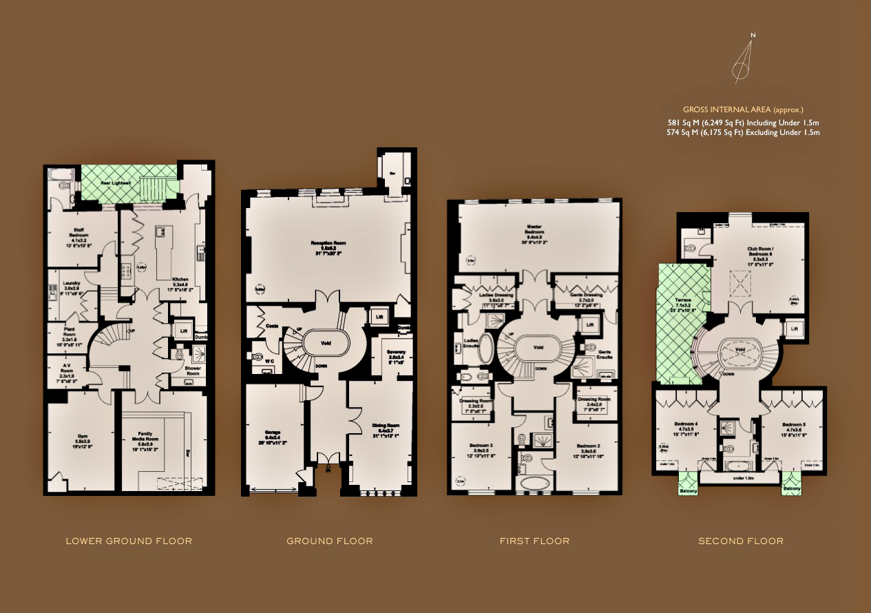 Floor Plans - Luxury Residence - 43 Reeves Mews, Mayfair, London, England, UK
