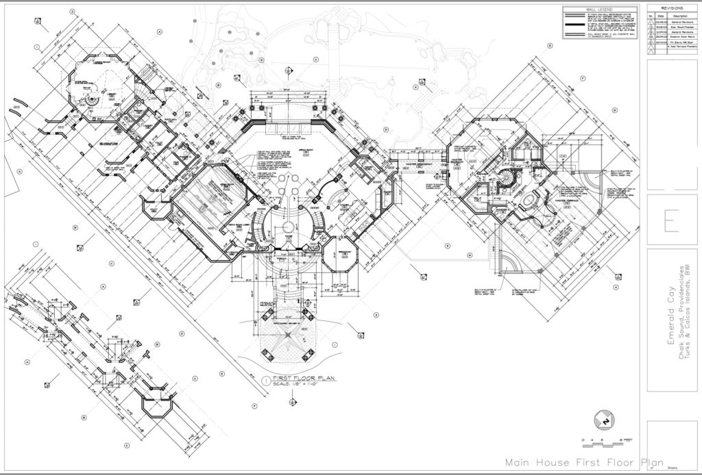 Main House Floor Plans - Emerald Cay Estate - Providenciales, Turks and Caicos Islands