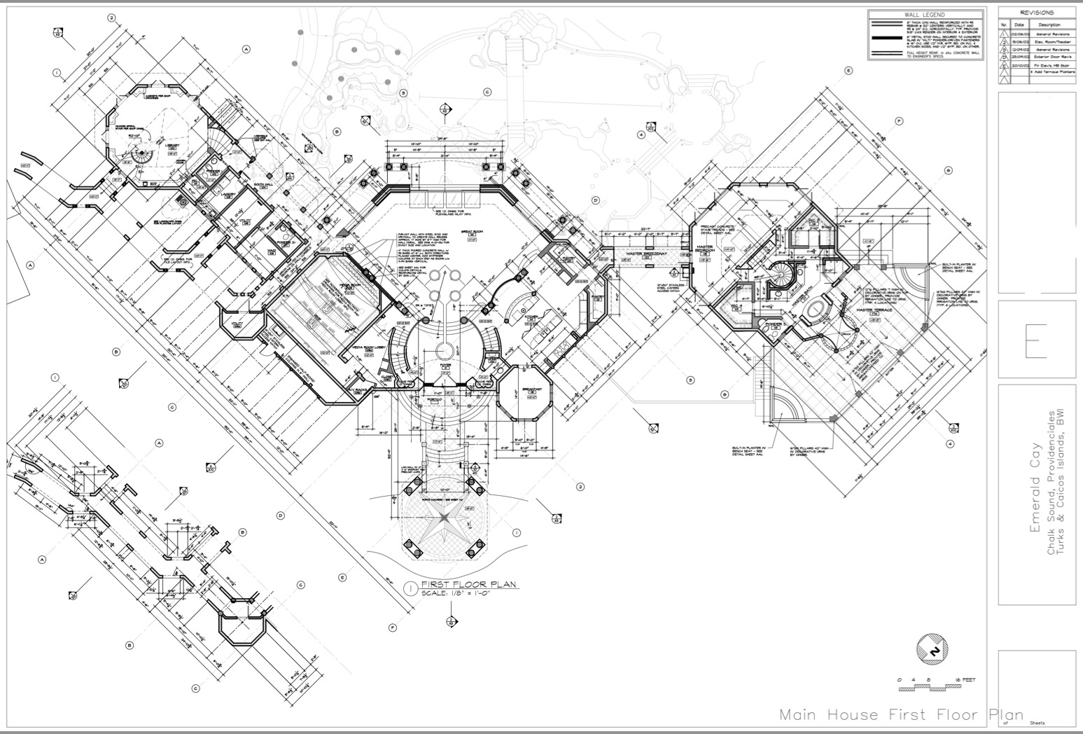 Main House Floor Plans - Emerald Cay Estate - Providenciales, Turks and Caicos Islands