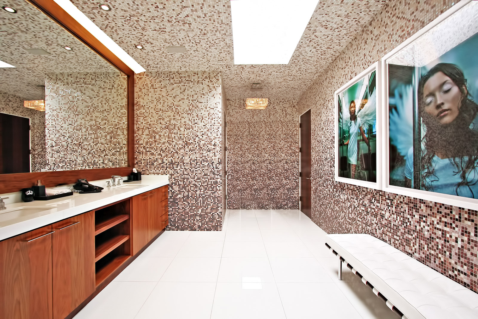 Lavish Mosaic Bathroom – Trousdale Estates Luxury Home – 630 Clifton Pl, Beverly Hills, CA, USA