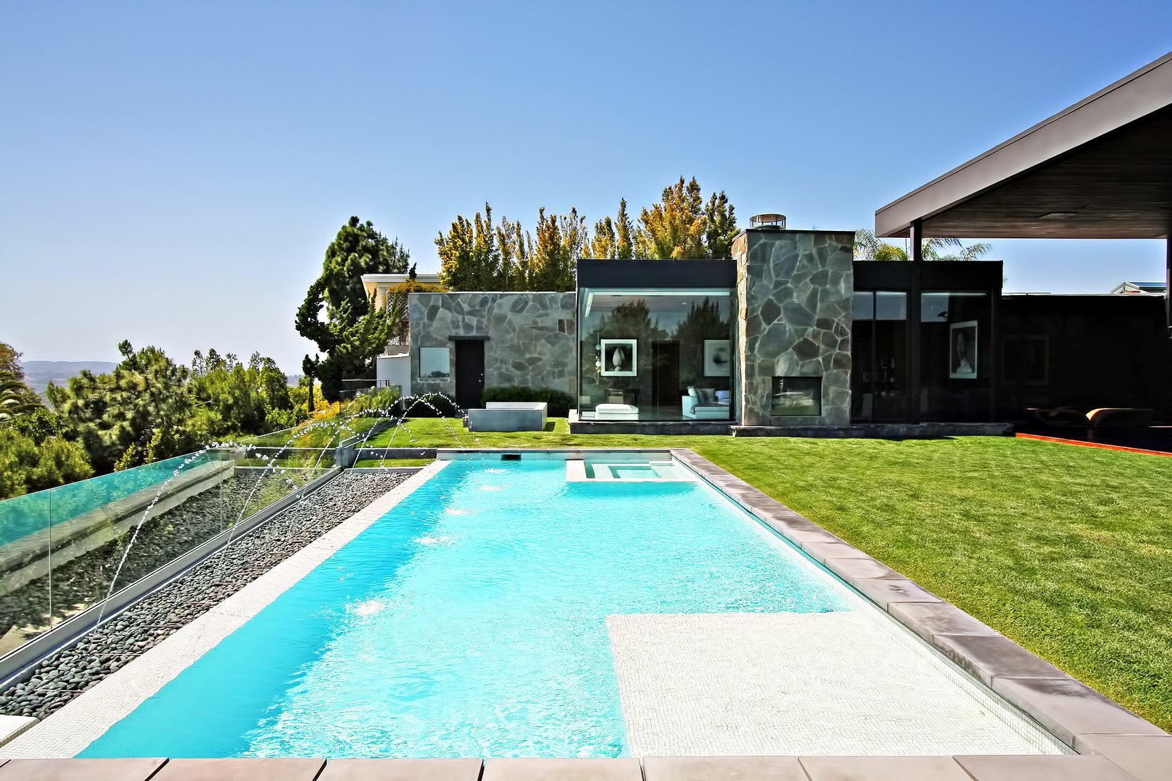 Outdoor Opulence: Infinity Pool - Trousdale Estates Luxury Home - 630 Clifton Pl, Beverly Hills, CA, USA