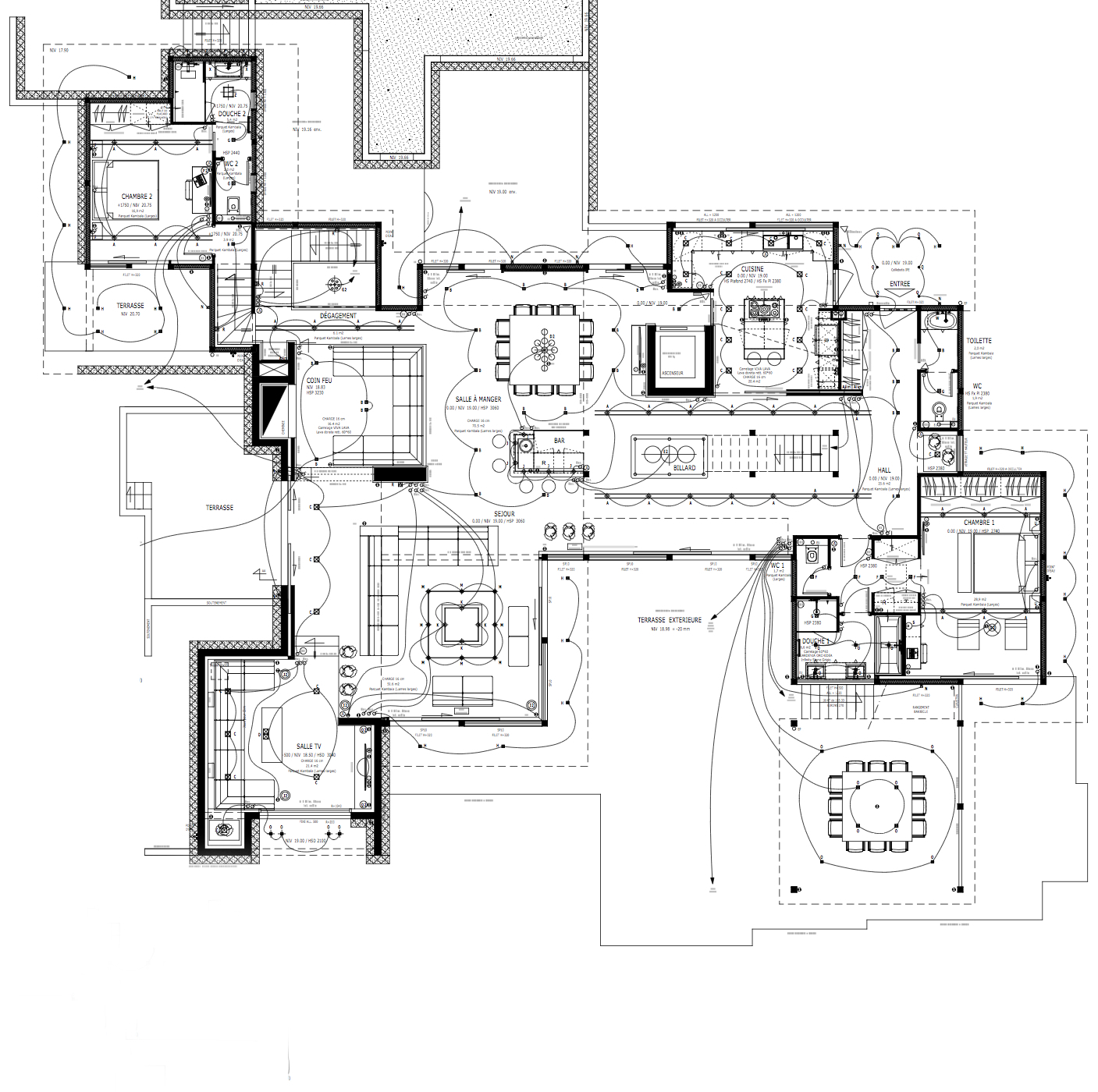 Floor Plans - Cala Rossa Luxury Villa - Porto-Vecchio, Corsica, France