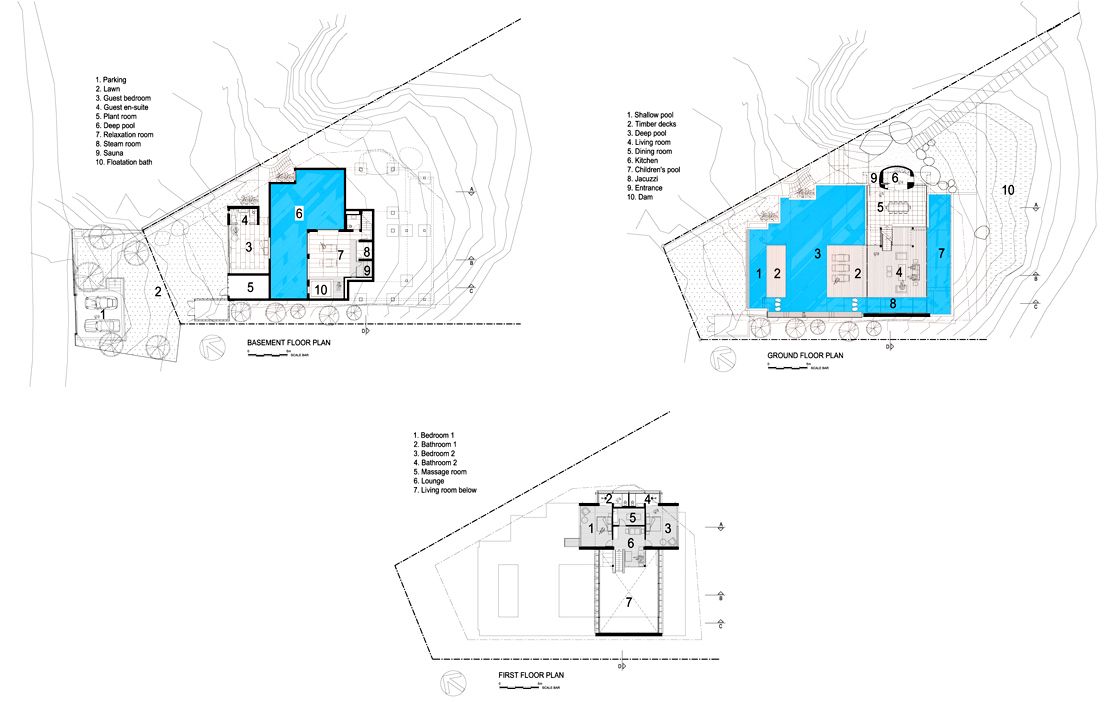 Floor Plans – Spa House Luxury Villa – Hout Bay, Cape Town, South Africa