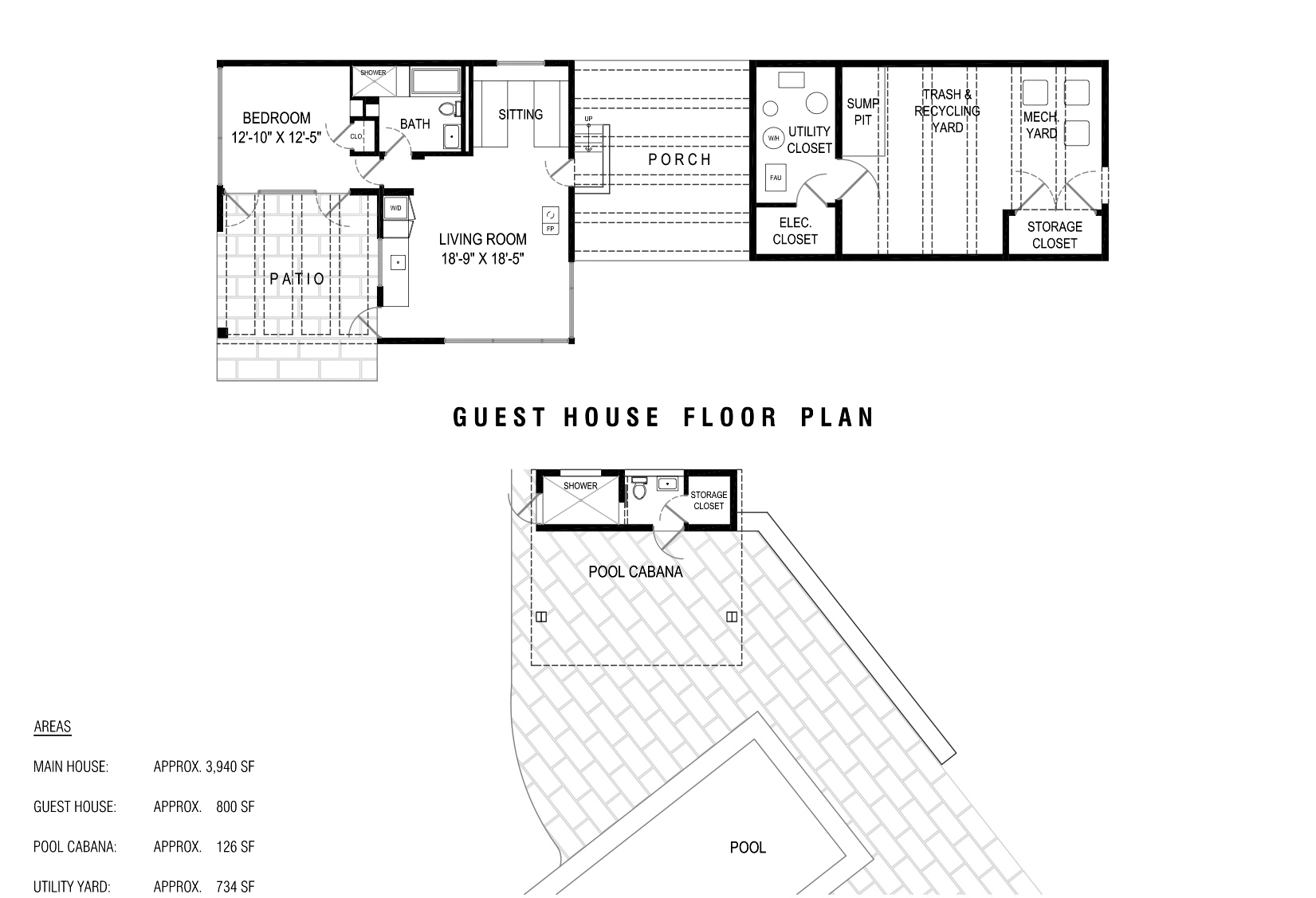 Guest House Floor Plan - Toro Canyon House - 3660 Toro Canyon Park Rd, Montecito, CA, USA