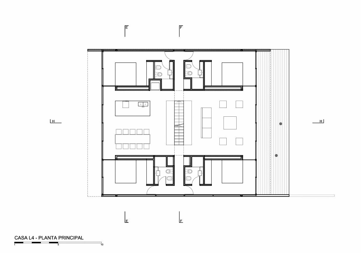 Main Floor Plan - L4 House - Costa Esmeralda, Buenos Aires, Argentina