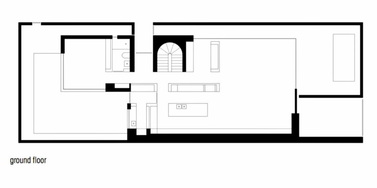 Ground Floor Plan - Cassell Street Residence - South Yarra, Melbourne, Australia