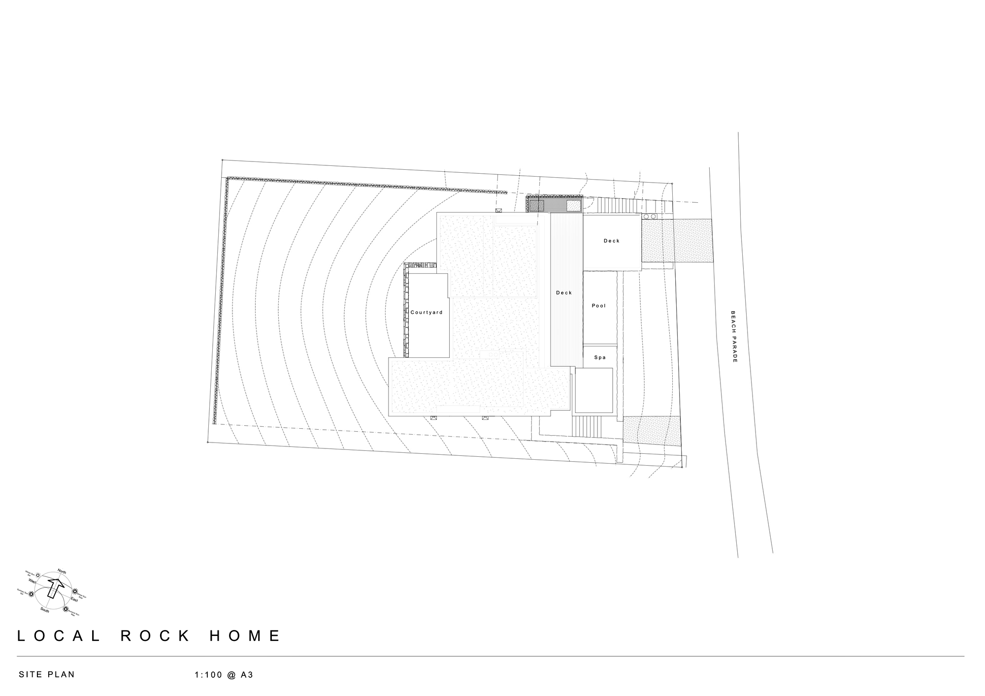 Site Plan - Local Rock House - Waiheke Island, Auckland, New Zealand