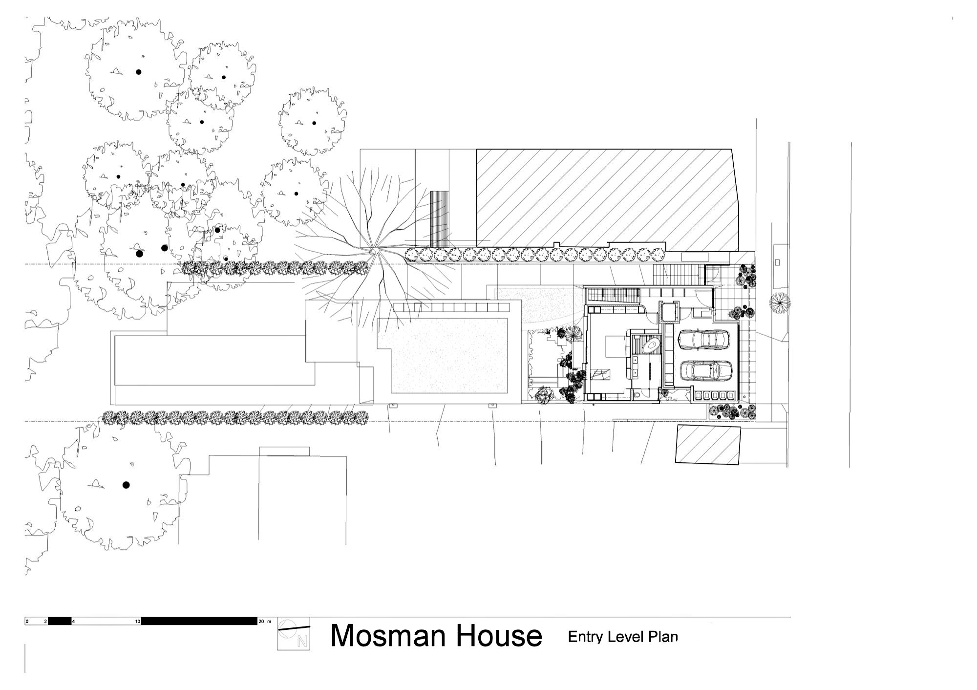 Entry Level Floor Plan - Mosman House Residence - Sydney, New South Wales, Australia