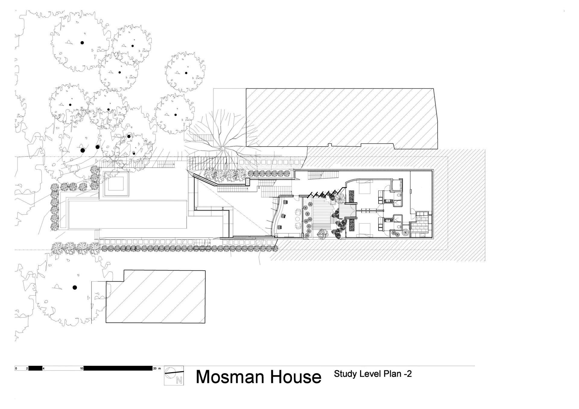 Study Level Floor Plan – Mosman House Residence – Sydney, New South Wales, Australia