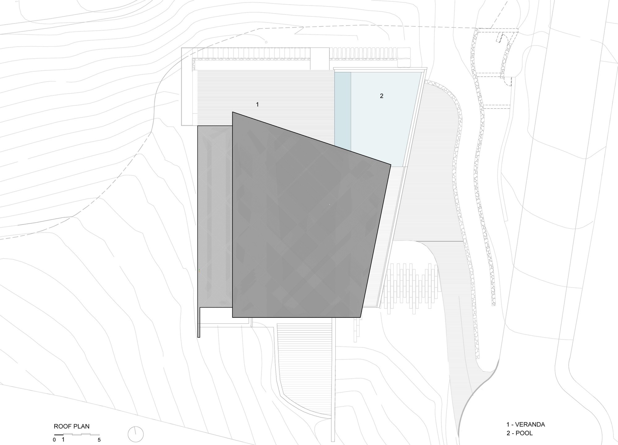 Roof Floor Plan - Casa Delta Luxury Residence - Guarujá, São Paulo, Brazil