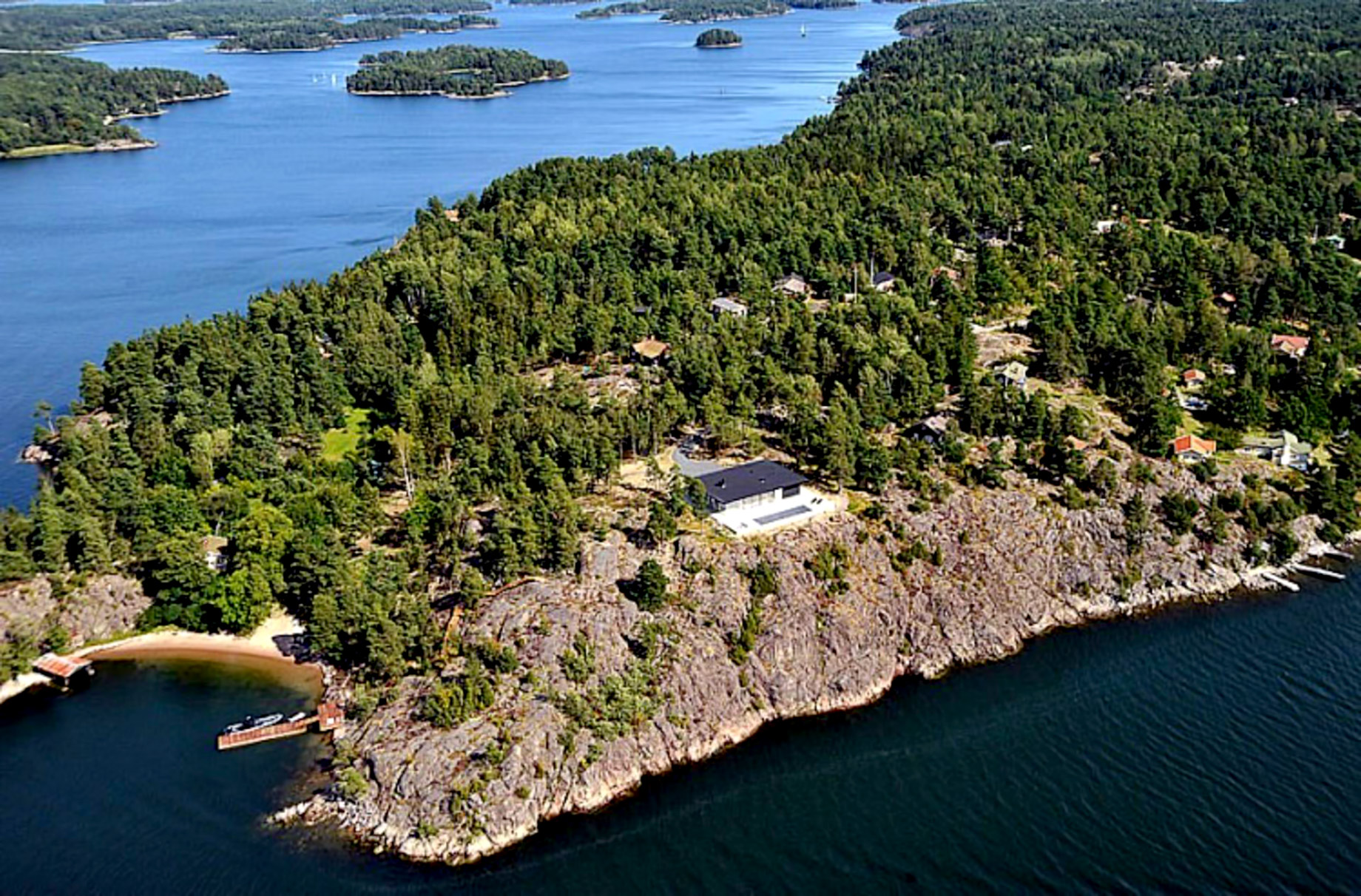 Aerial - Villa Overby Luxury Residence - Värmdö, Stockholm, Sweden