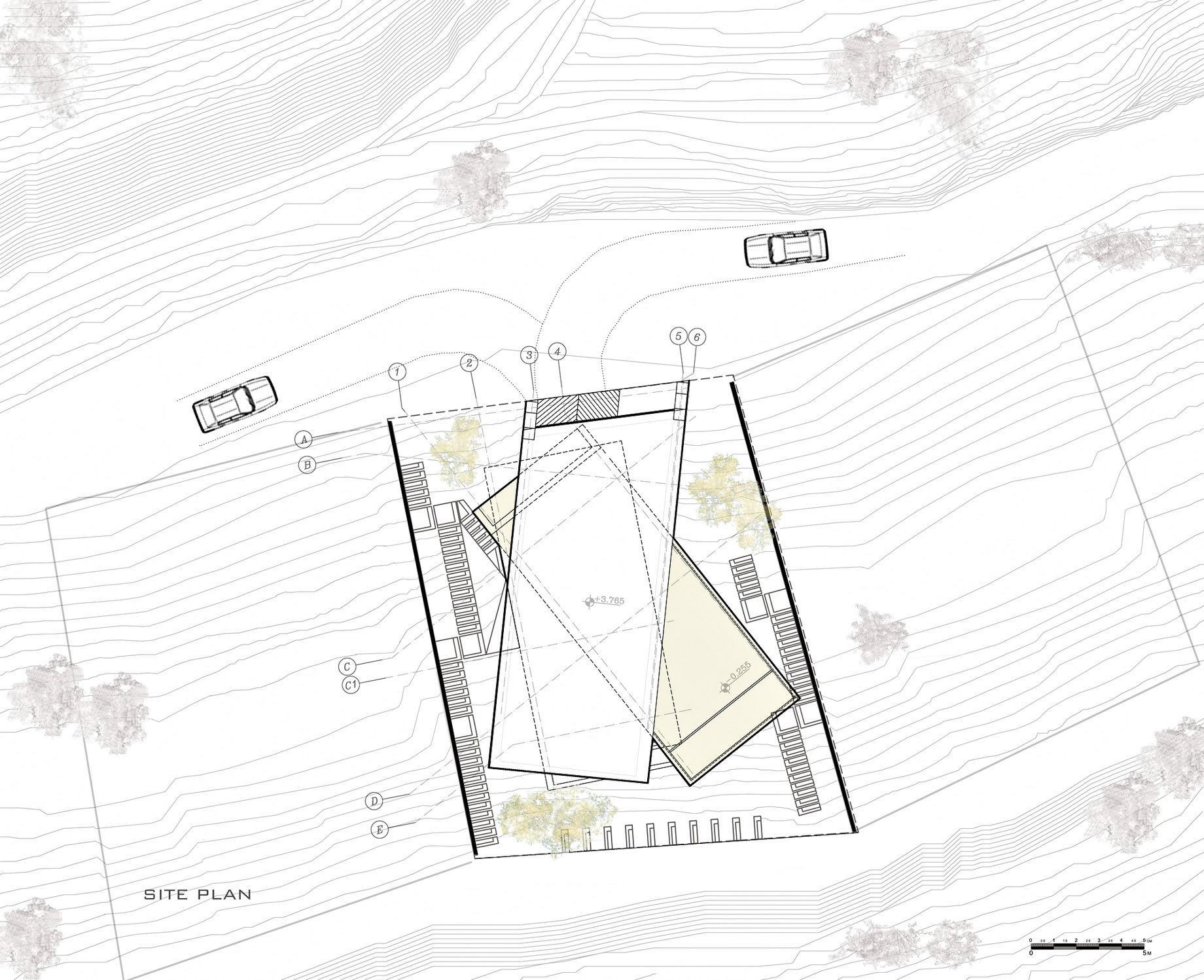 Site Plan - Three Views House Luxury Residence - Mosha, Tehran, Iran