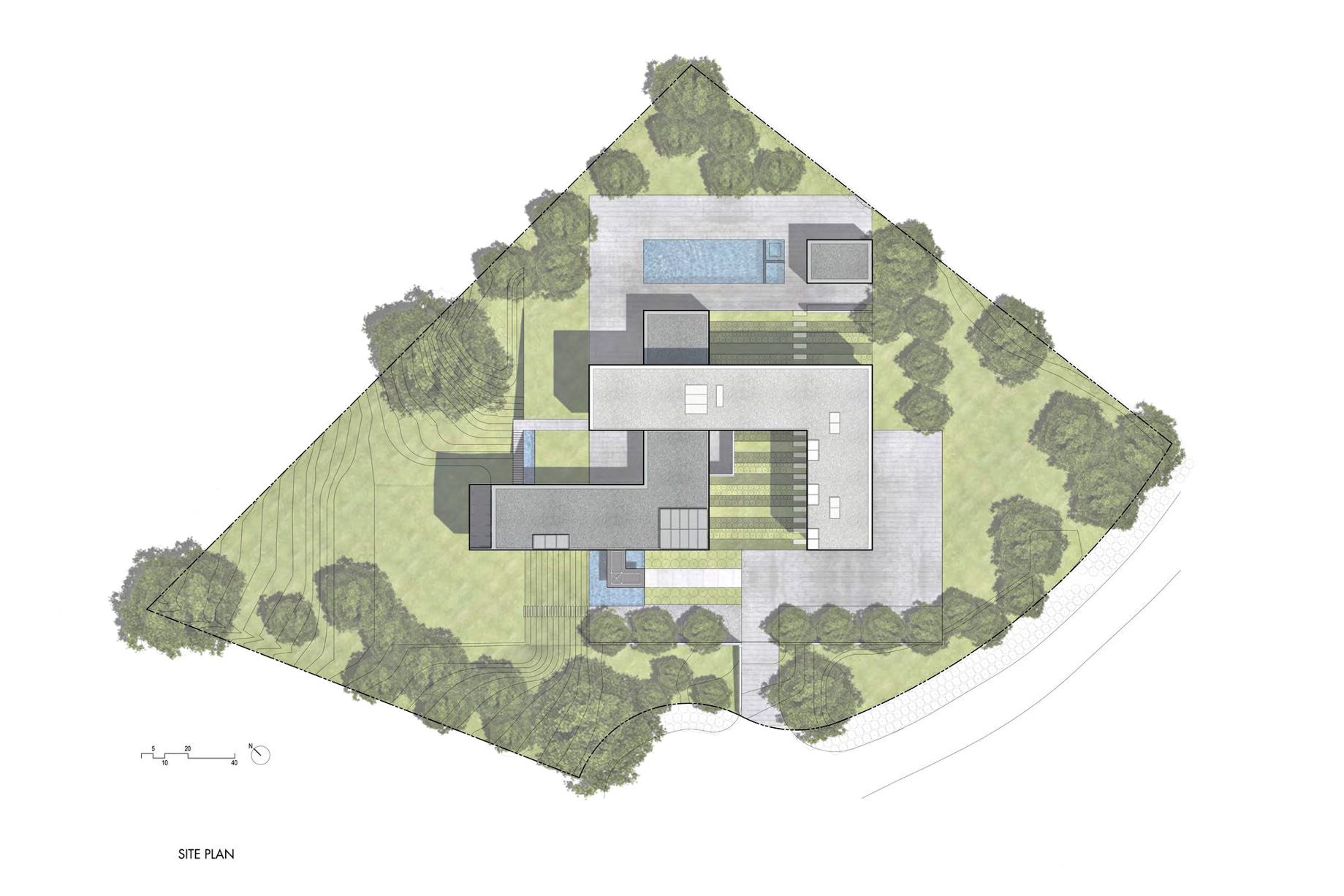 Site Plan - Oz House Luxury Residence - Ridge View Dr, Atherton, CA, USA
