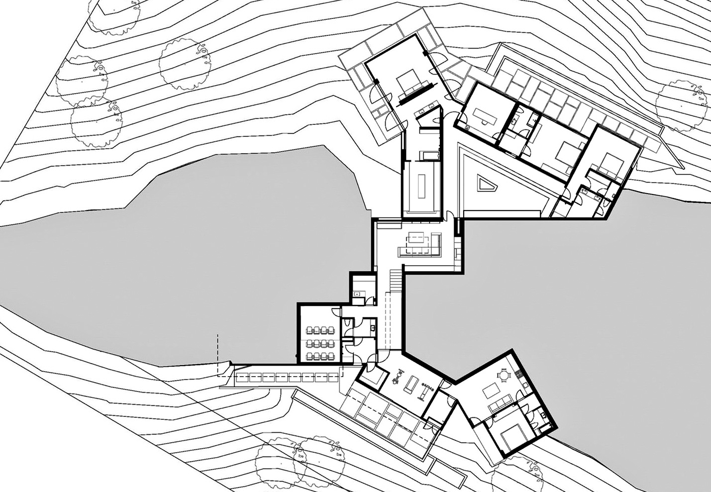 Floor Plans - Oak Pass Residence - 9601 Oak Pass Rd, Beverly Hills, CA, USA