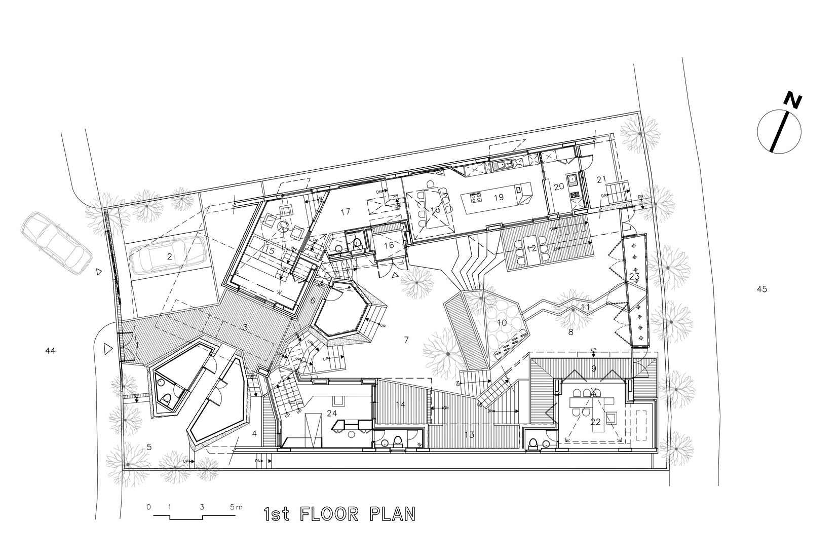 First Floor Plan - Ga On Jai Residence - Seongnam, Gyeonggi, South Korea