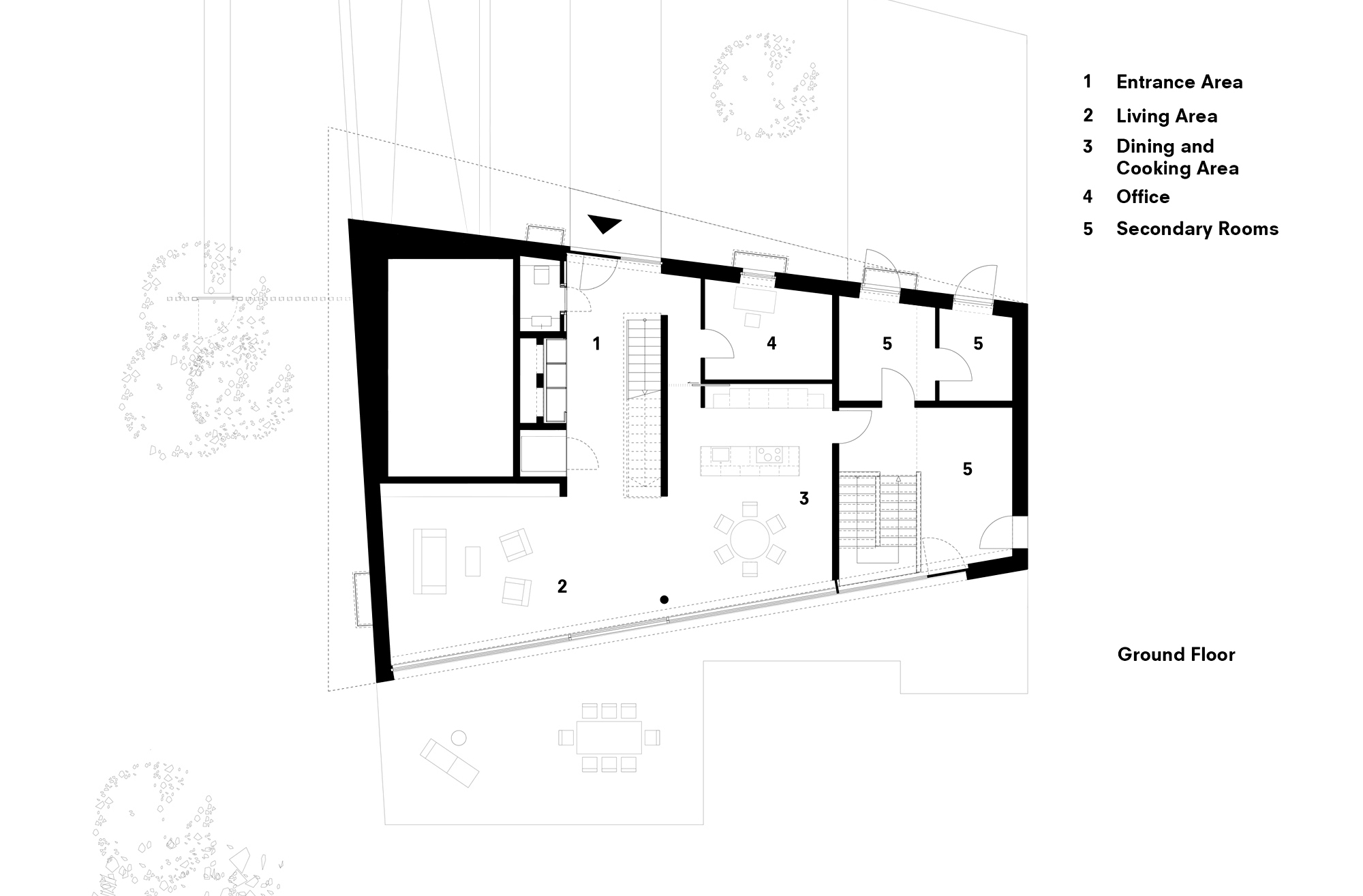 Ground Floor Plan - Koln House Luxury Residence - Hahnwald, Cologne, Germany