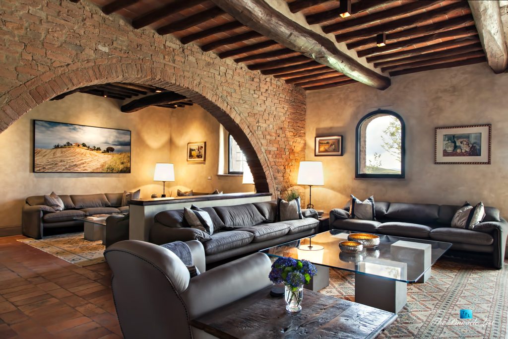 Podere Paníco Estate - Monteroni d'Arbia, Tuscany, Italy - Living Room - Luxury Real Estate - Tuscan Villa