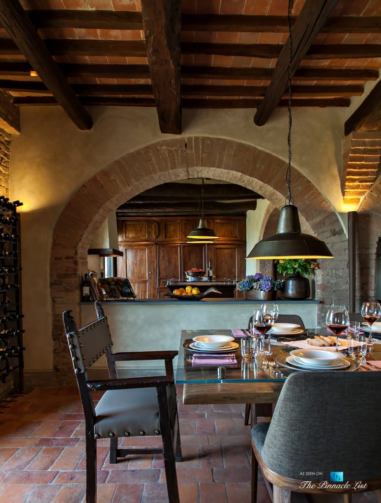 Podere Paníco Estate - Monteroni d'Arbia, Tuscany, Italy - Dining Room and Kitchen - Luxury Real Estate - Tuscan Villa
