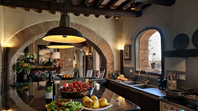 Podere Paníco Estate - Monteroni d'Arbia, Tuscany, Italy - Kitchen and Dining Room - Luxury Real Estate - Tuscan Villa