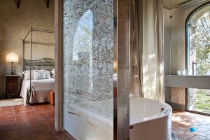 Podere Paníco Estate - Monteroni d'Arbia, Tuscany, Italy - Bedroom and Bathroom - Luxury Real Estate - Tuscan Villa