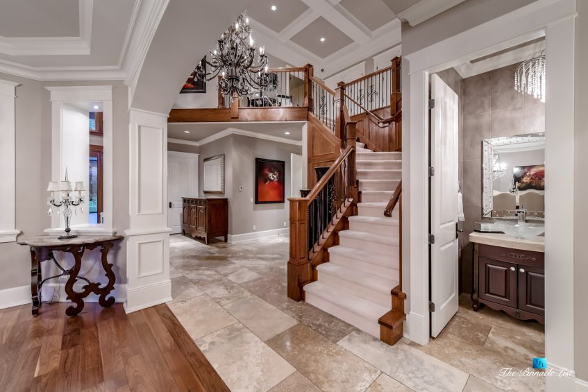 3053 Anmore Creek Way, Anmore, BC, Canada - Foyer Stairs and Washroom - Luxury Real Estate - Greater Vancouver Home