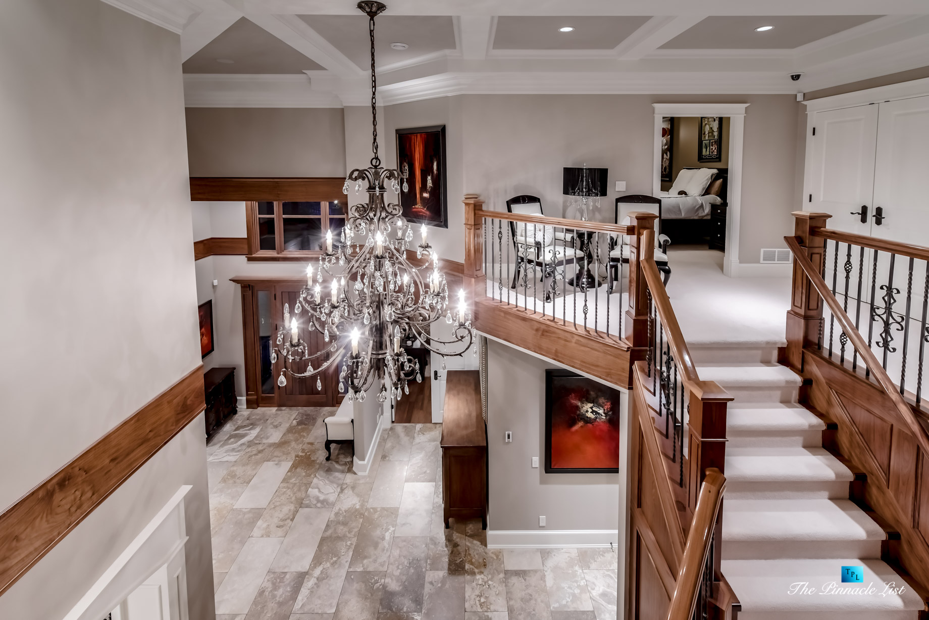 3053 Anmore Creek Way, Anmore, BC, Canada – Foyer Stairs to Upper Level – Luxury Real Estate – Greater Vancouver Home