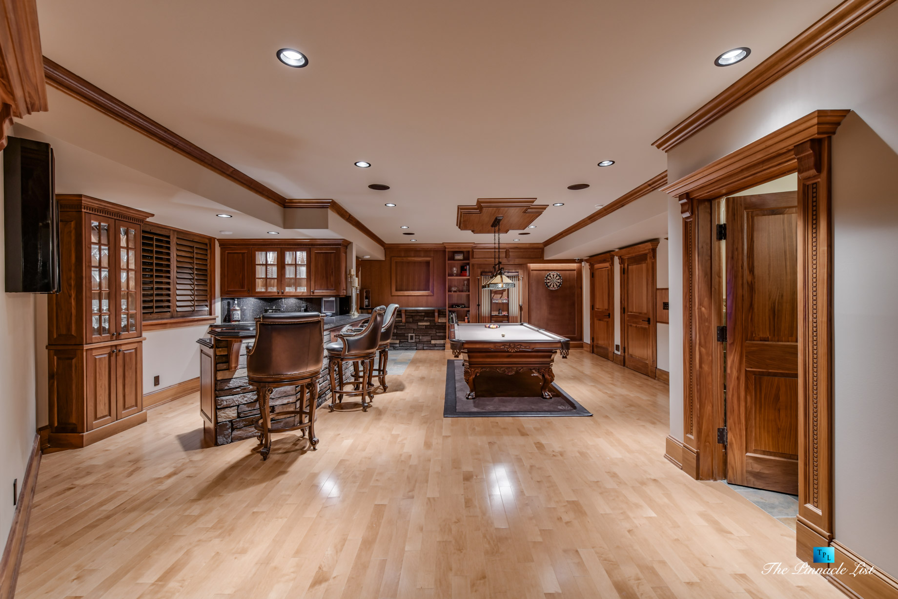 3053 Anmore Creek Way, Anmore, BC, Canada - Basement Man Cave Pool Table and Bar - Luxury Real Estate - Greater Vancouver Home