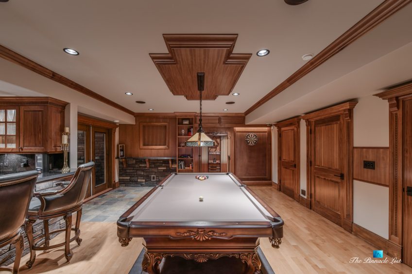 3053 Anmore Creek Way, Anmore, BC, Canada - Basement Man Cave Pool Table and Bar - Luxury Real Estate - Greater Vancouver Home