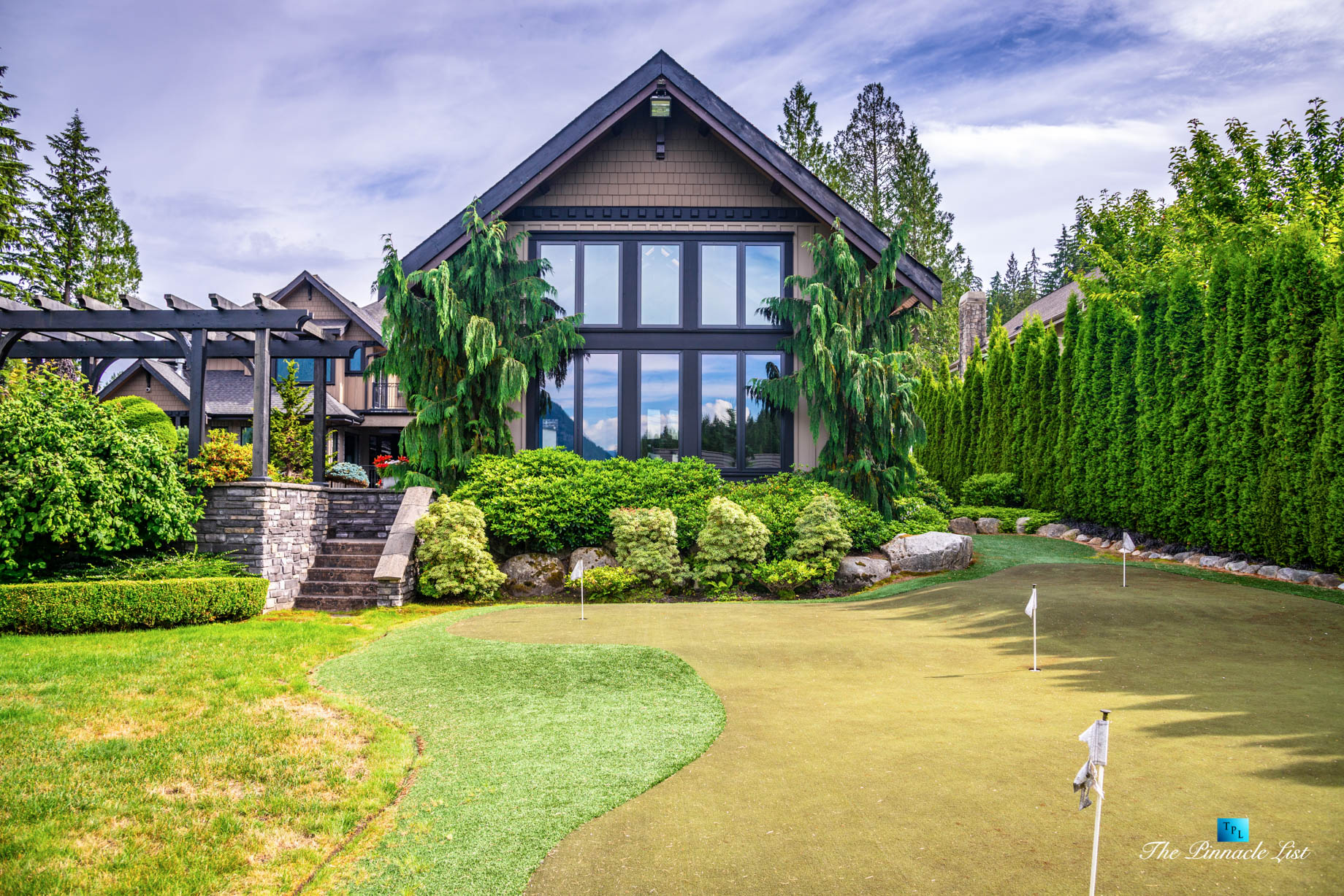 3053 Anmore Creek Way, Anmore, BC, Canada - Backyard Golf Putting Green Landscaping - Luxury Real Estate - Greater Vancouver Home