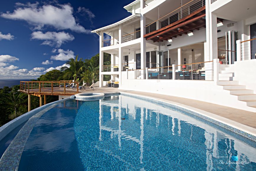 Akasha Luxury Caribbean Villa - Cap Estate, St. Lucia - Private Deck Overlooking Infinity Pool - Luxury Real Estate - Premier Oceanview Home