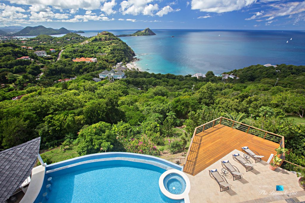 Akasha Luxury Caribbean Villa Cap Estate, St. Lucia Drone Aerial
