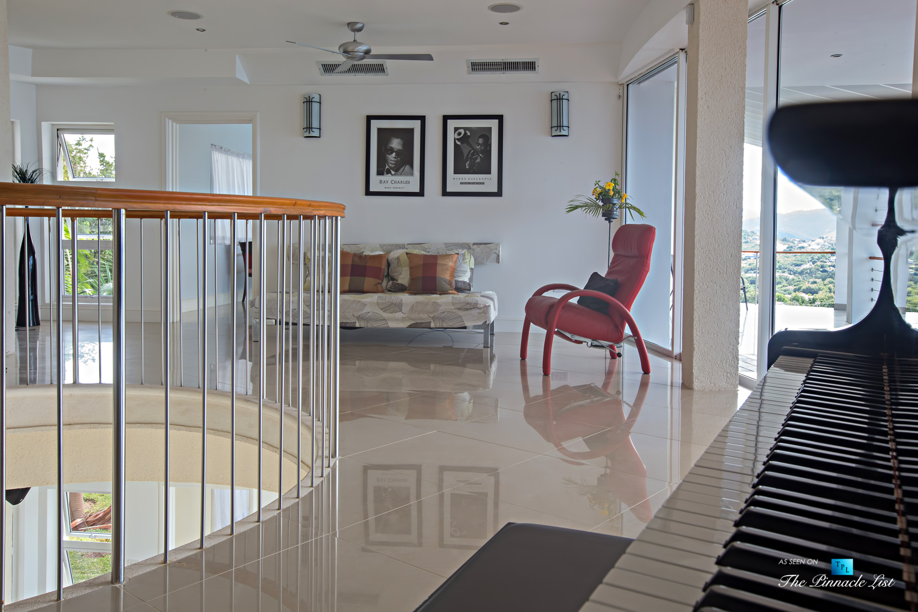 Akasha Luxury Caribbean Villa - Cap Estate, St. Lucia - Upper Family Room - Luxury Real Estate - Premier Oceanview Home