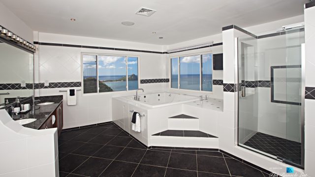 Akasha Luxury Caribbean Villa - Cap Estate, St. Lucia - Master Bathroom - Luxury Real Estate - Premier Oceanview Home